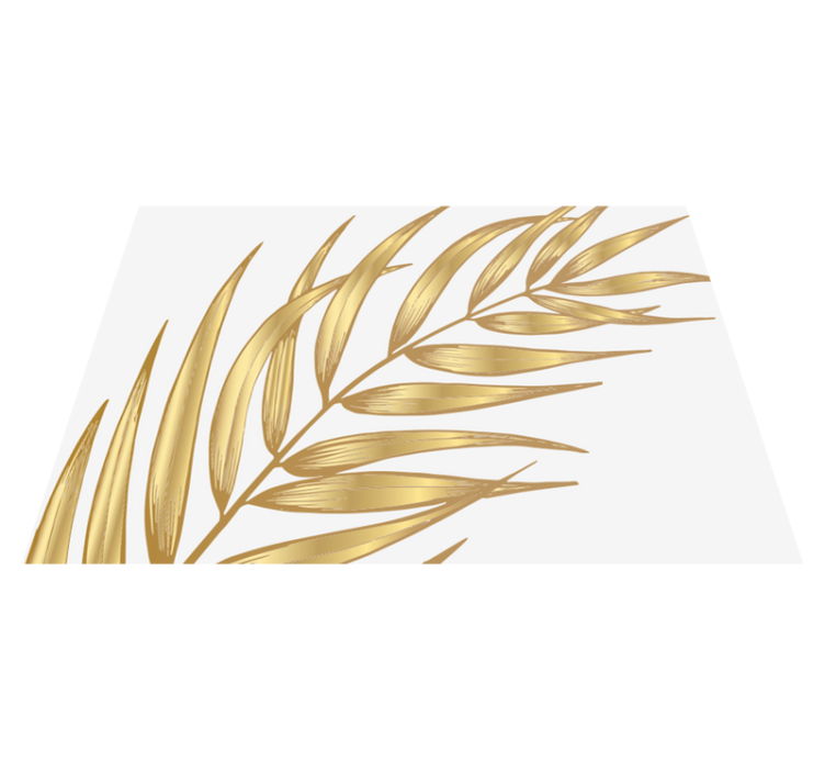 Vinyl Teppich Blumen goldenes laubmuster - TenStickers