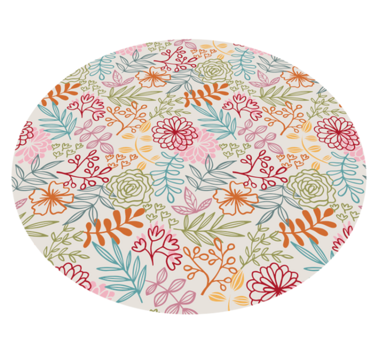 Vinyl Teppich Blumen florale pastellpalette - TenStickers