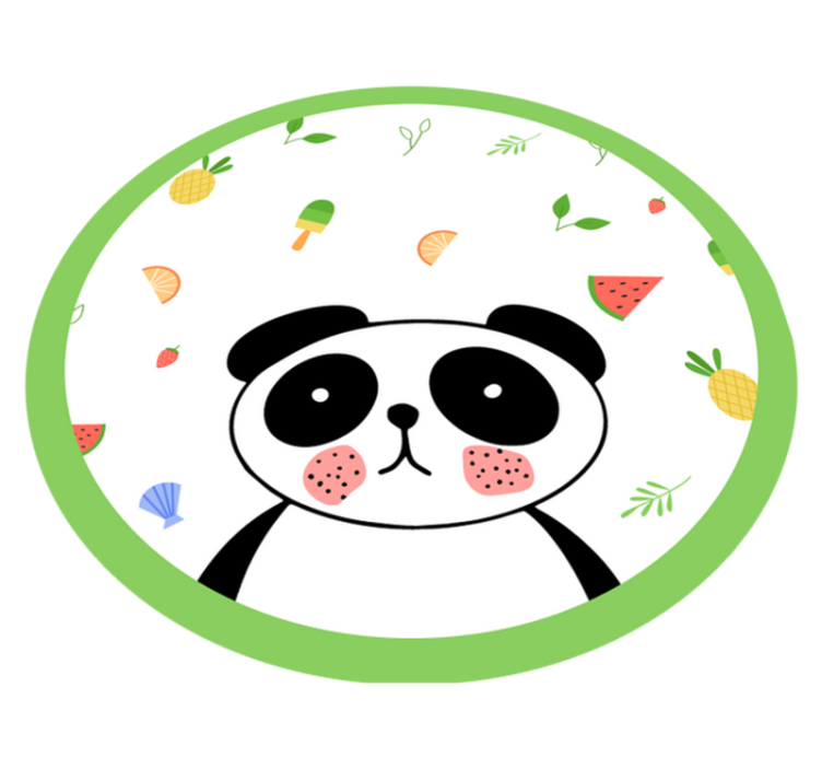 Vinyl Teppich Kinder süßer panda kreis - TenStickers