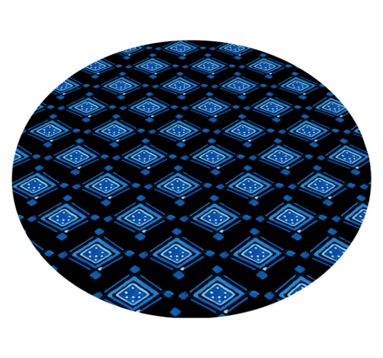 Vinyl Teppich geometrisch blaues rautenmuster - TenStickers