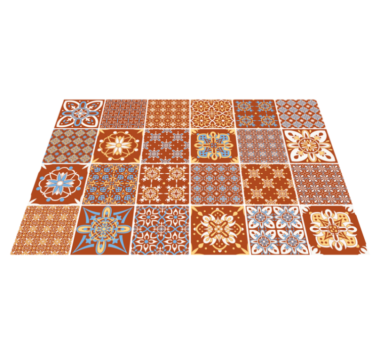 Vinyl Teppich Fliesenoptik orangefarbenes mosaik - TenStickers