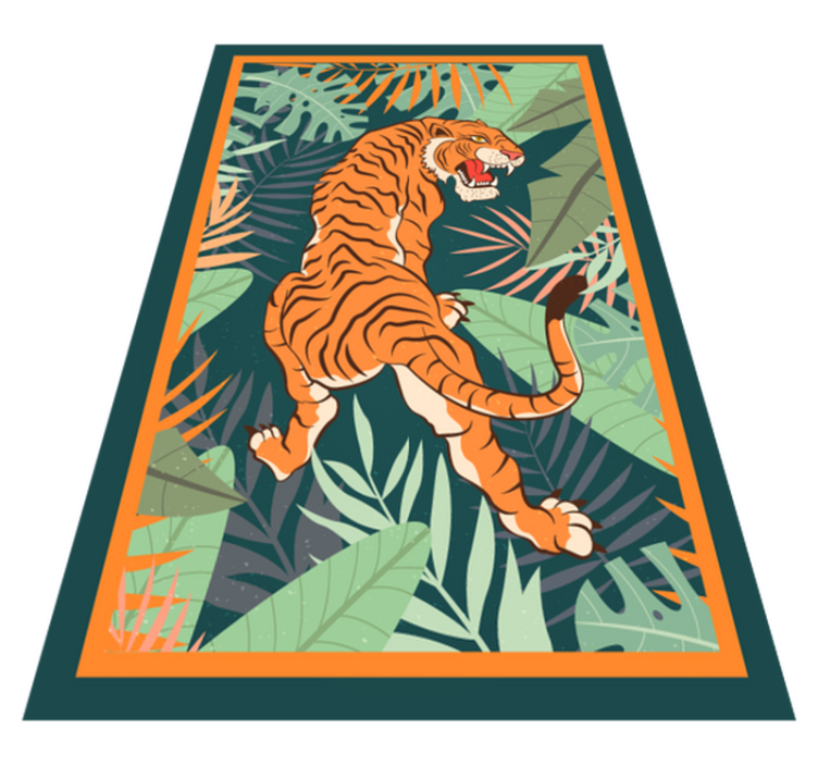 Vinyl Teppich Tiere wilde tigerillustration - TenStickers