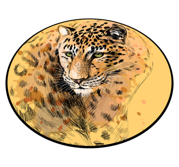 Vinyl Teppich Tiere leopardengesicht - TenStickers