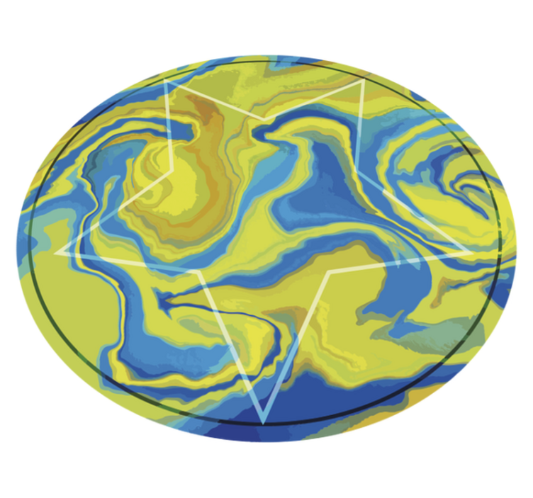 vinyl teppich strukturiert blauer und gelber stern - TenStickers