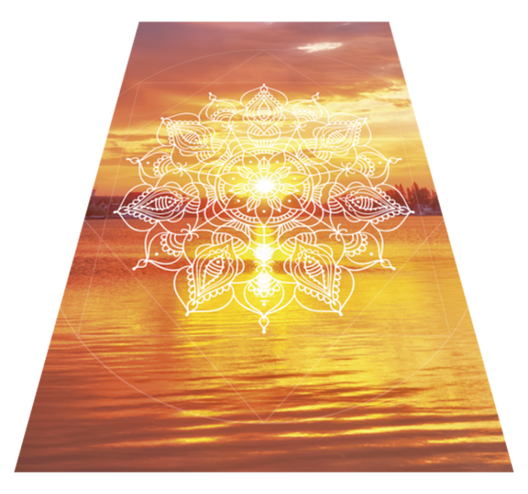 Vinyl Teppich Mandala leuchtend orangefarbenes design - TenStickers
