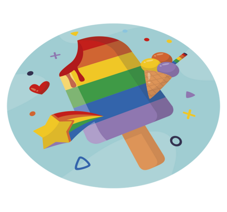 Vinyl Teppich kindlich buntes eis - TenStickers