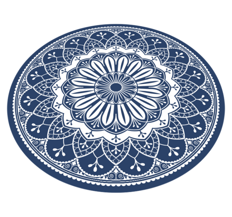 Vinyl Teppich Mandala marine botanische zusammensetzung - TenStickers