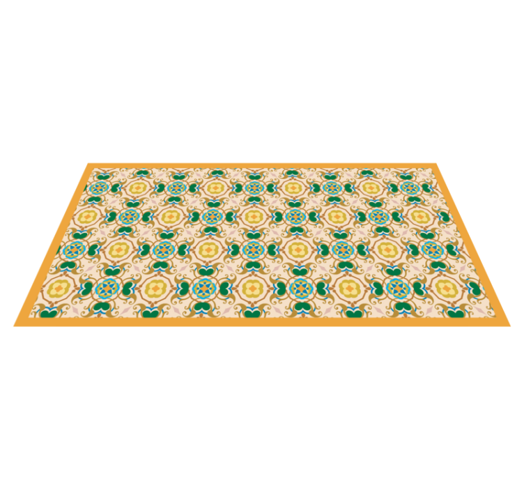 Vinyl Teppich Badezimmer florale beige ornamente - TenStickers