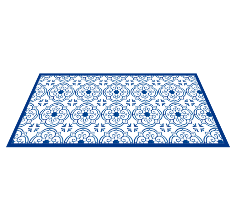 Vinyl Teppich Badezimmer klassische blaue fliesen - TenStickers
