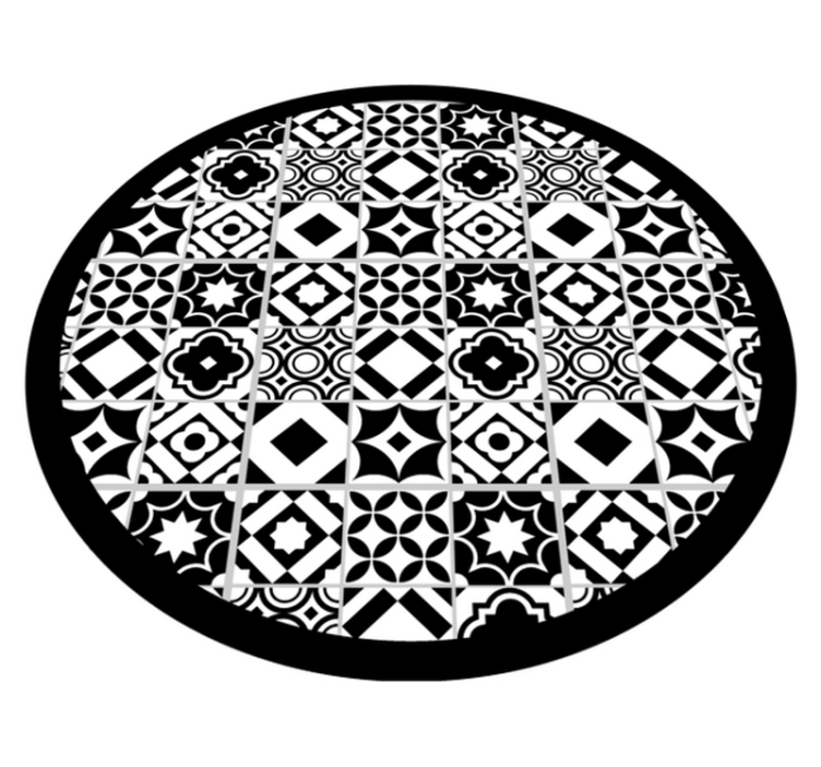 Vinyl teppich mosaik in monochromem design - TenStickers