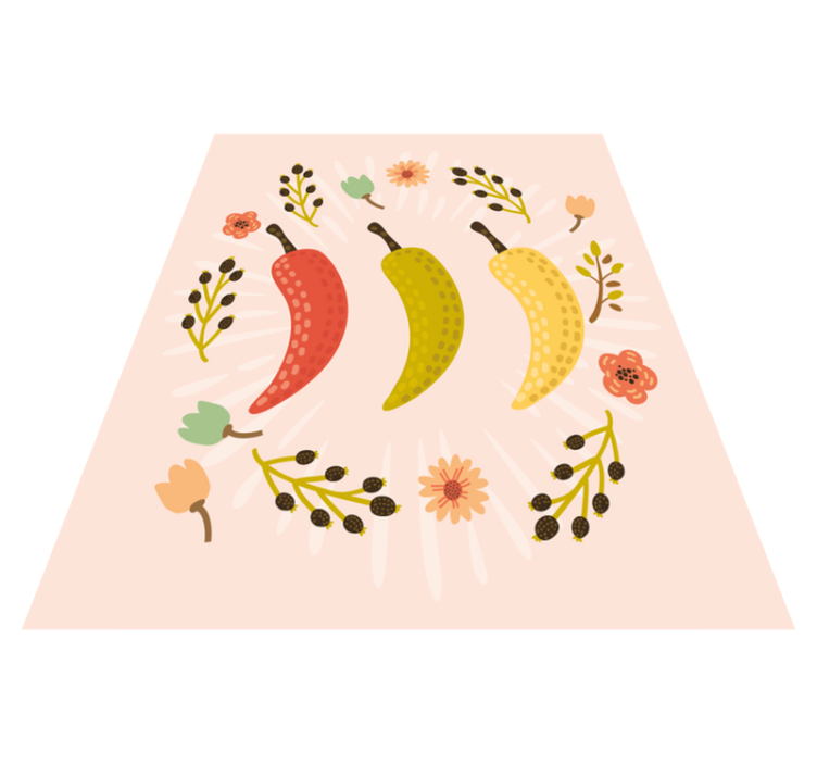 Vinyl Teppich Küche bunte chilischoten - TenStickers