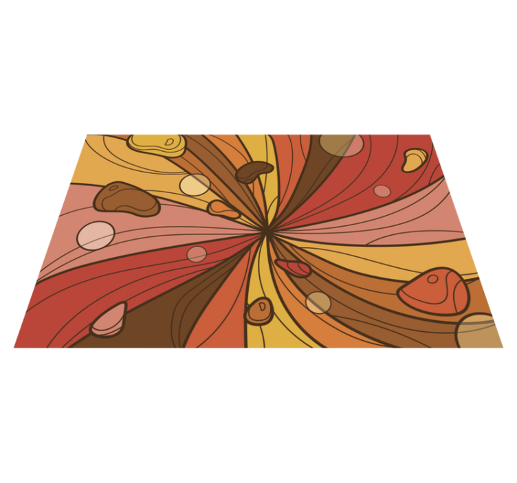 Vinyl teppich vintage mit wirbelnden blumen - TenStickers