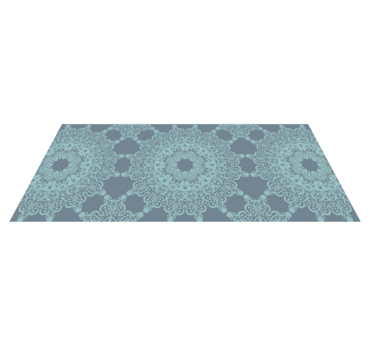 Vinyl Teppich Mandala elegantes blaues muster - TenStickers