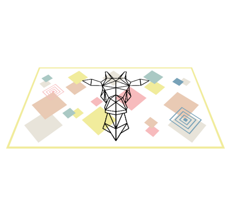 Vinyl Teppich Jugendzimmer abstrakte origami-giraffe - TenStickers