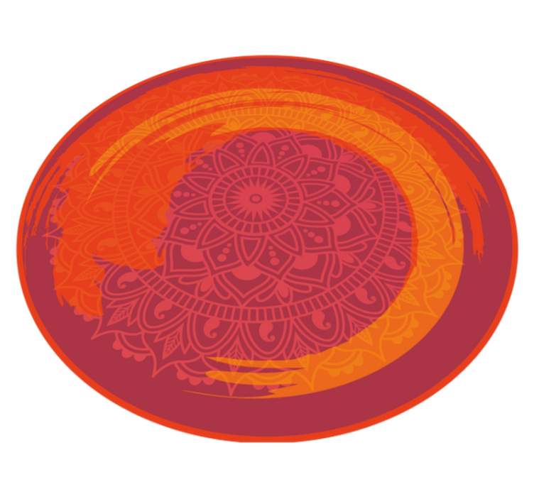 Vinyl Teppich Mandala rotes strahlendes motiv - TenStickers