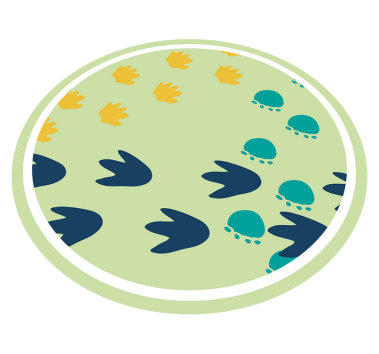 Vinyl Teppich kindlich design mit dinosaurier-fußabdrücken - TenStickers