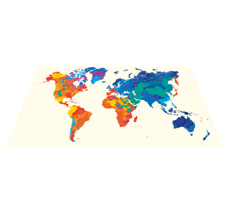 Vinyl teppich weltkarte lebendiger globalatlas - TenStickers