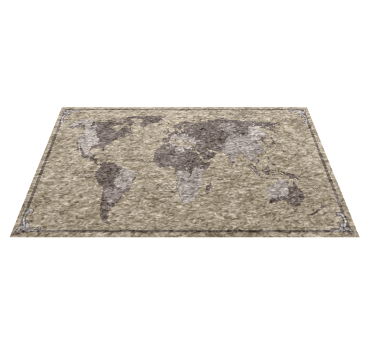 Vinyl teppich weltkarte mit globaler kartenillustration - TenStickers