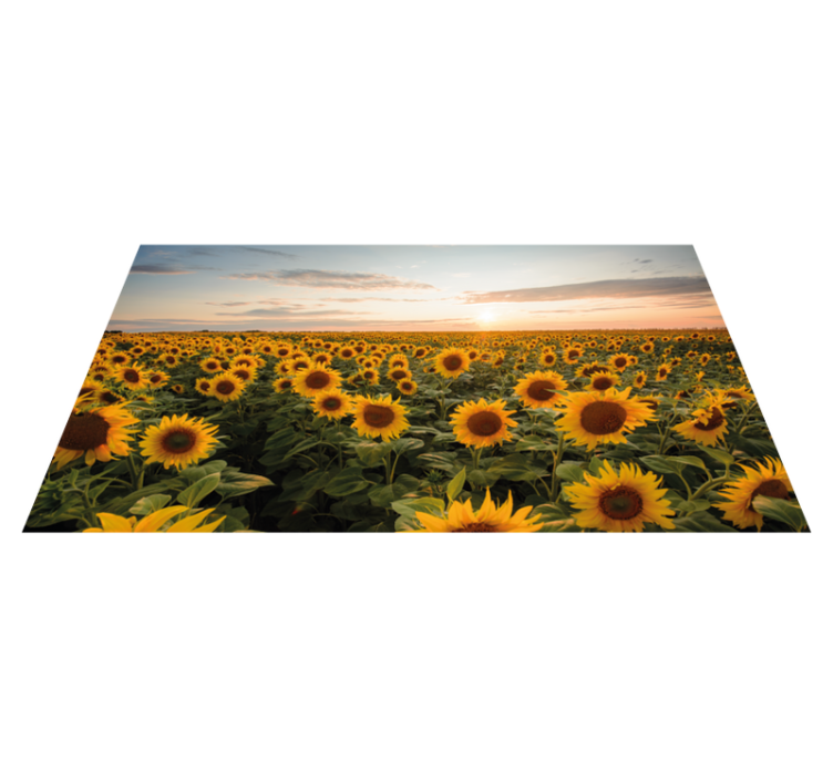 Vinyl Teppich Blumen sonnenblumenfeld gelassenheit - TenStickers