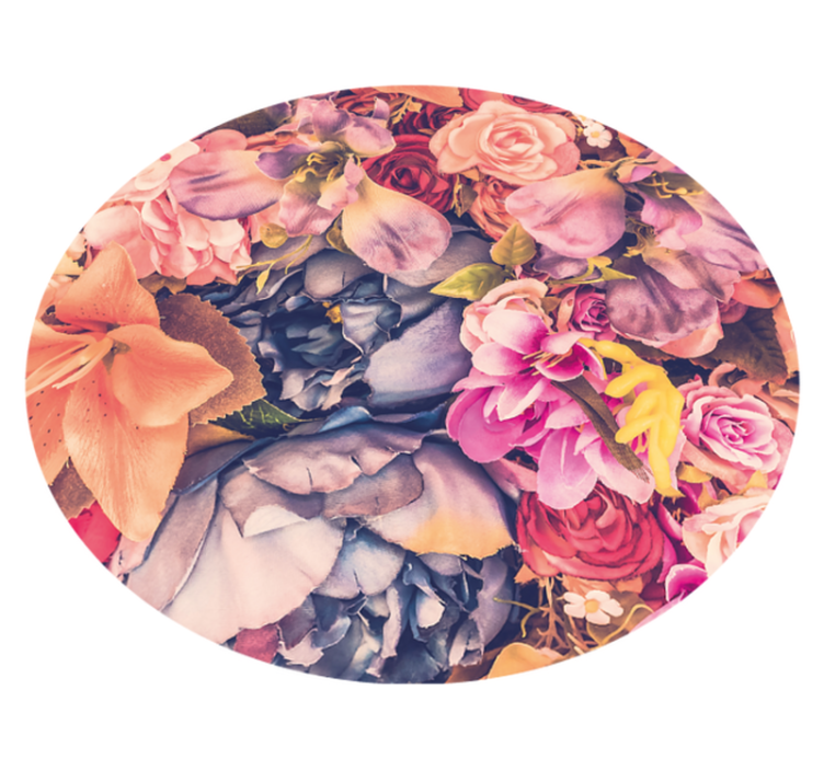 Vinyl Teppich Blumen blumenarrangement rund - TenStickers