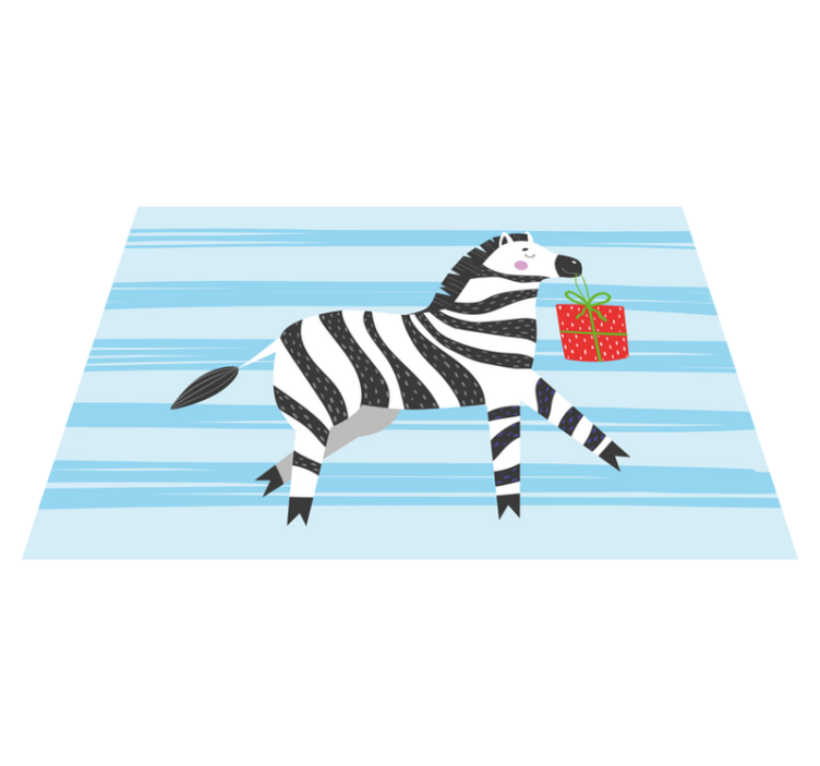 Vinyl Teppich Tiere zebra mit geschenk - TenStickers