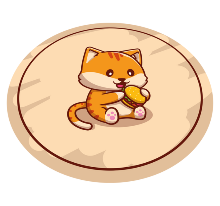 Vinyl Teppich Kinderzimmer babykatze mit sandwich - TenStickers