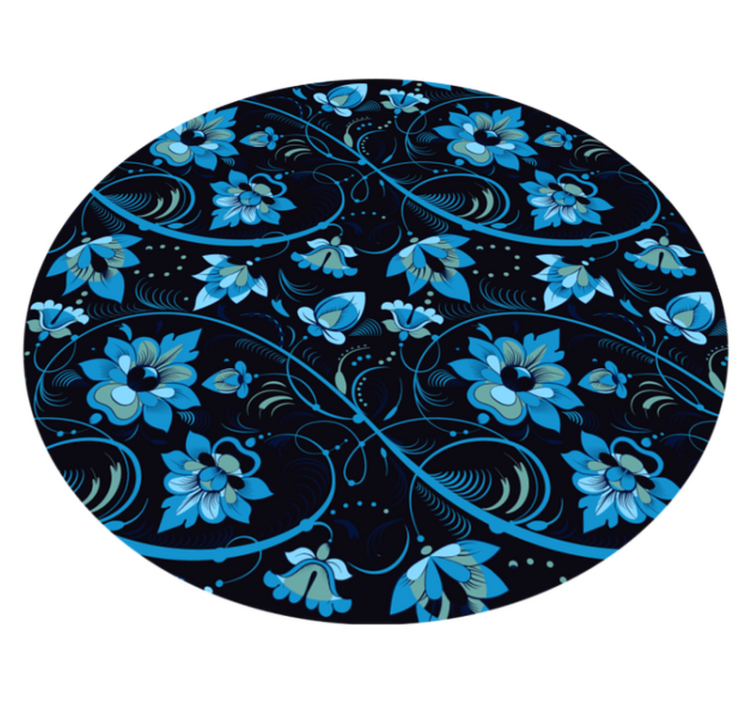 Vinyl Teppich Blumen blumiges blaues muster - TenStickers