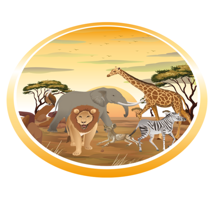 Vinyl Teppich Tiere safari-tierabenteuer - TenStickers