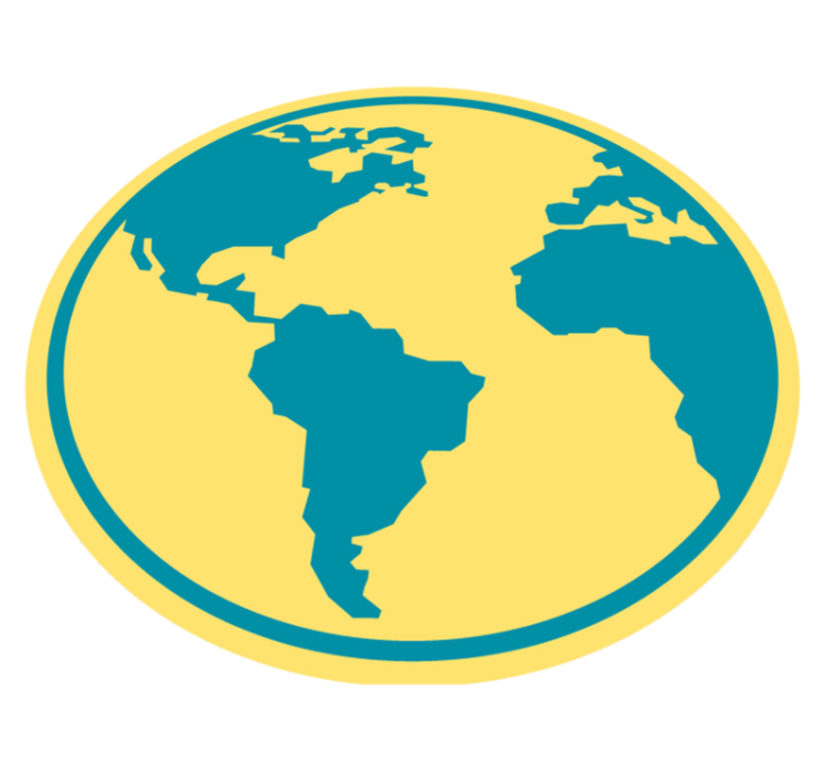 Vinyl Teppich rund geografische weltkarte - TenStickers