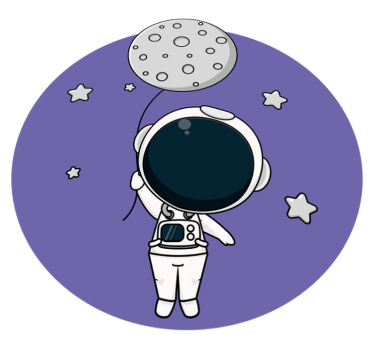 Vinyl Teppich kindlich astronaut mit ballon - TenStickers