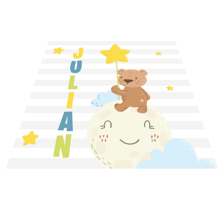 Vinyl Teppich mit Namen bär mit stern - TenStickers