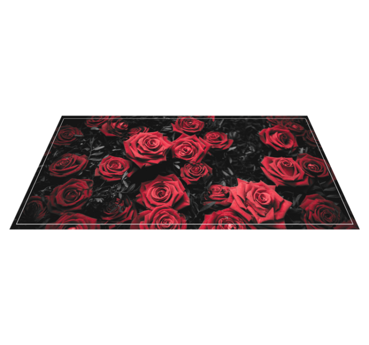 Vinyl Teppich Blumen realistisches rotes rosendesign - TenStickers