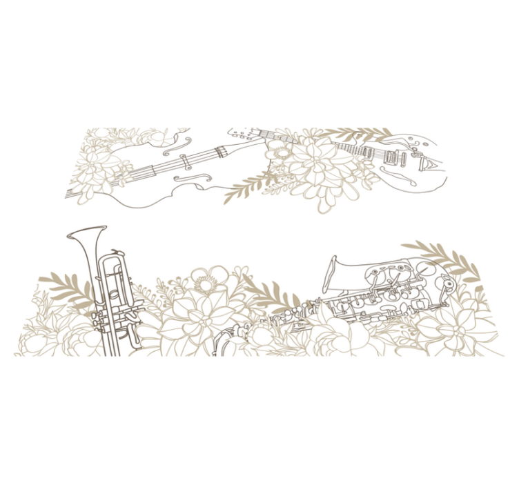 Vinyl Teppich Blumen musikalisches blumenarrangement - TenStickers