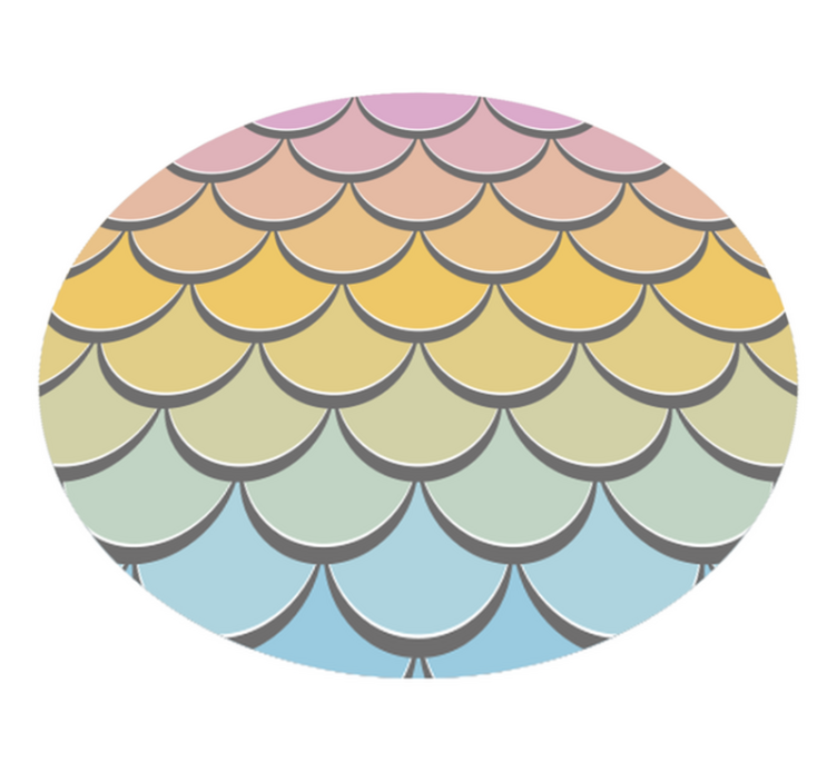 vinyl teppich strukturiert bunte fischschuppen - TenStickers