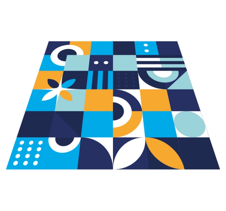 Vinyl Teppich Fliesenoptik geometrische farbformen - TenStickers
