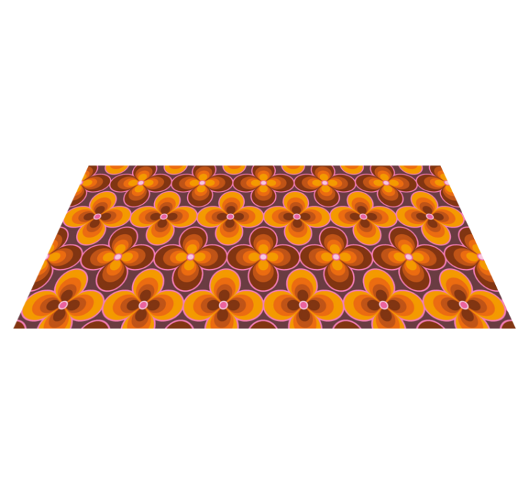 Vinyl Teppich Vintage retro-blumenmuster - TenStickers