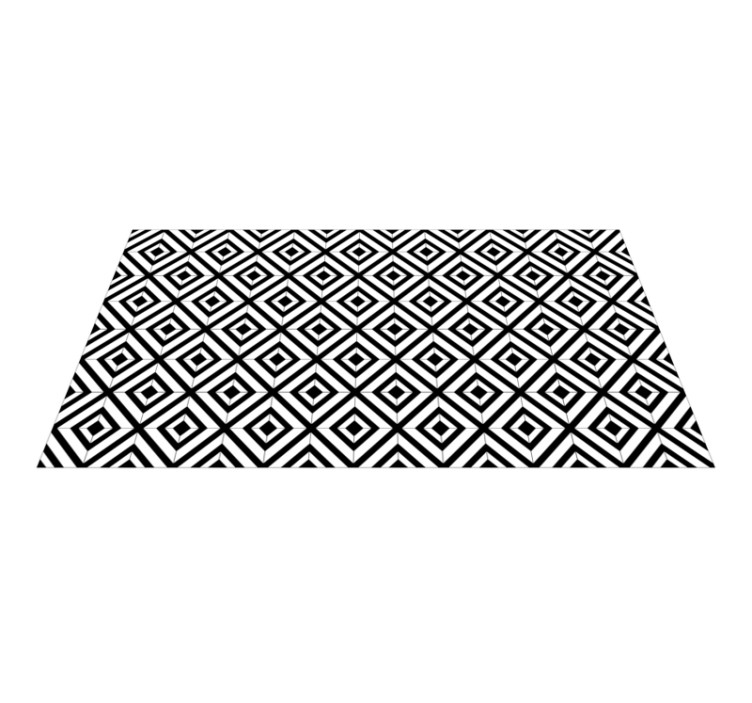 Vinyl teppich geometrisch in schwarz und weiß diamanten - TenStickers