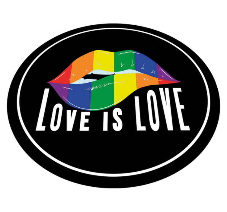 Vinyl Teppich Text buntes lippenmotiv - TenStickers