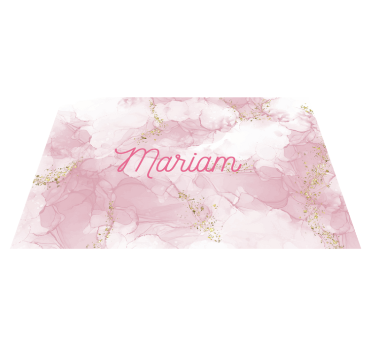 Vinyl Teppich Marmor eleganter rosa name - TenStickers