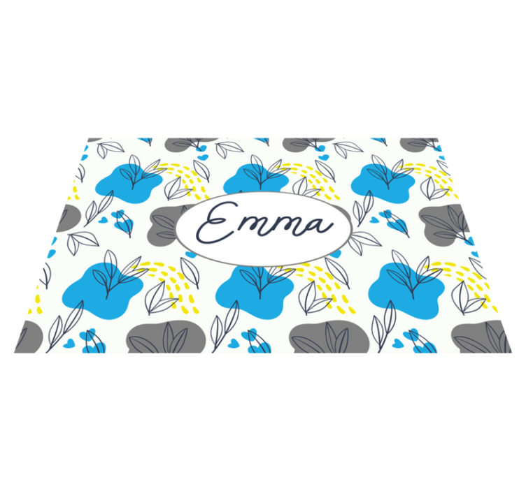 Vinyl Teppich Eingang benutzerdefinierter blumenname - TenStickers