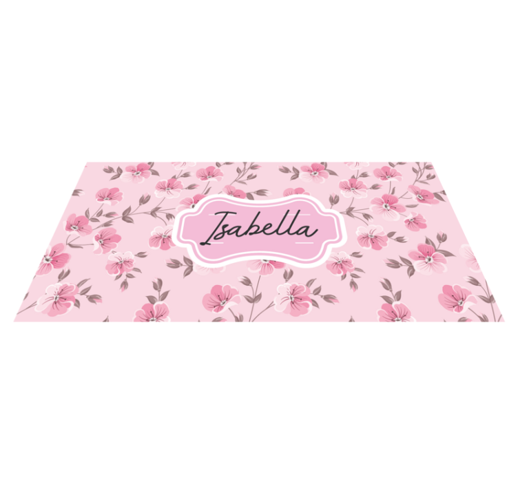 Vinyl Teppich Jugendzimmer rosa blumenmuster mit namen - TenStickers