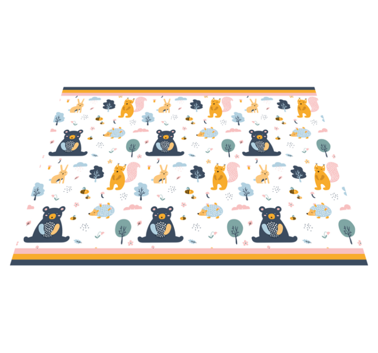 Vinyl Teppich Kinderzimmer skandinavische waldfreunde - TenStickers
