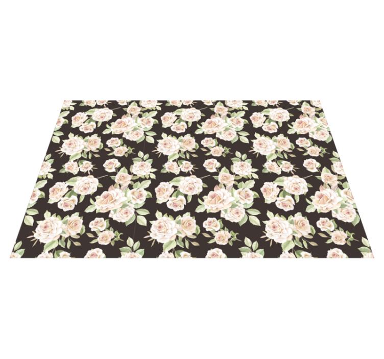 Vinyl Teppich Blumen rosen-blumenmuster - TenStickers
