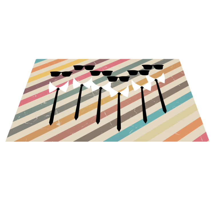 Vinyl Teppich gestreift elegante gruppenkleidung - TenStickers