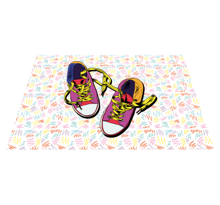 Vinyl teppich jugendzimmer mit buntem sneaker-muster - TenStickers