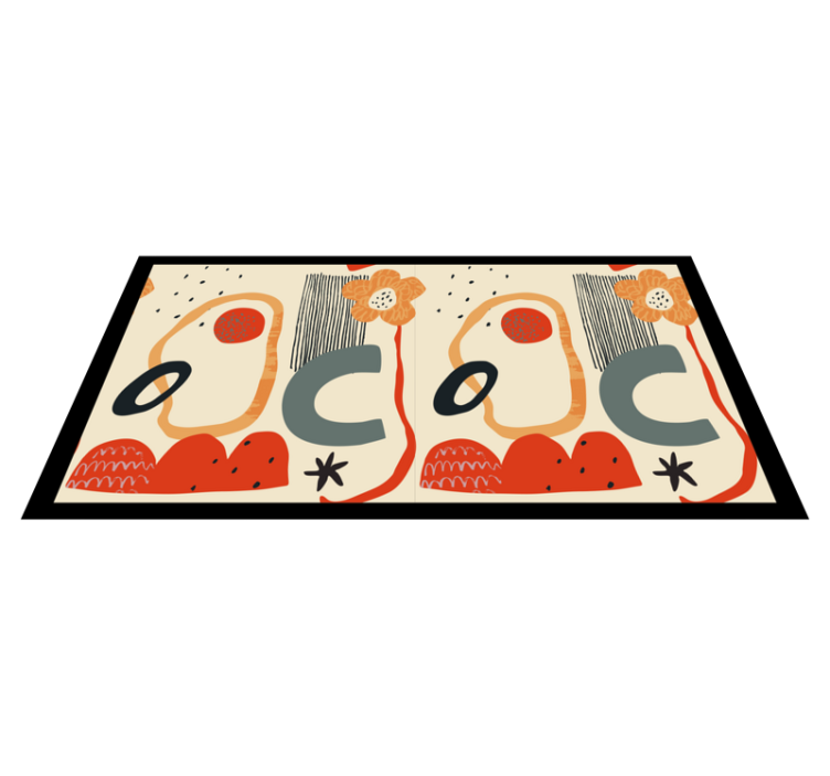 Vinyl Teppich modern kräftige florale elemente - TenStickers