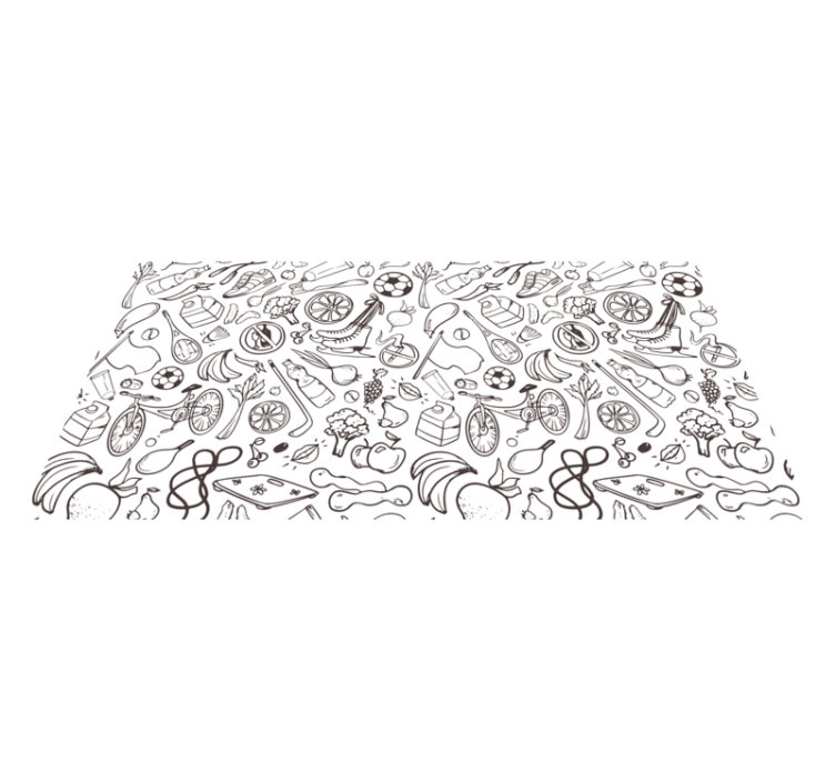 Vinyl Teppich kindlich symbole für einen aktiven lebensstil - TenStickers