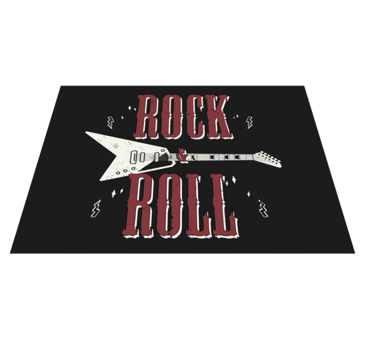 Vinyl Teppich Text rock roll e-gitarre - TenStickers