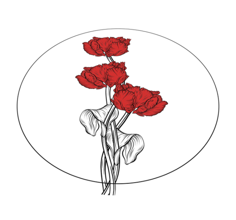 Vinyl Teppich Badezimmer rotes blumenarrangement - TenStickers