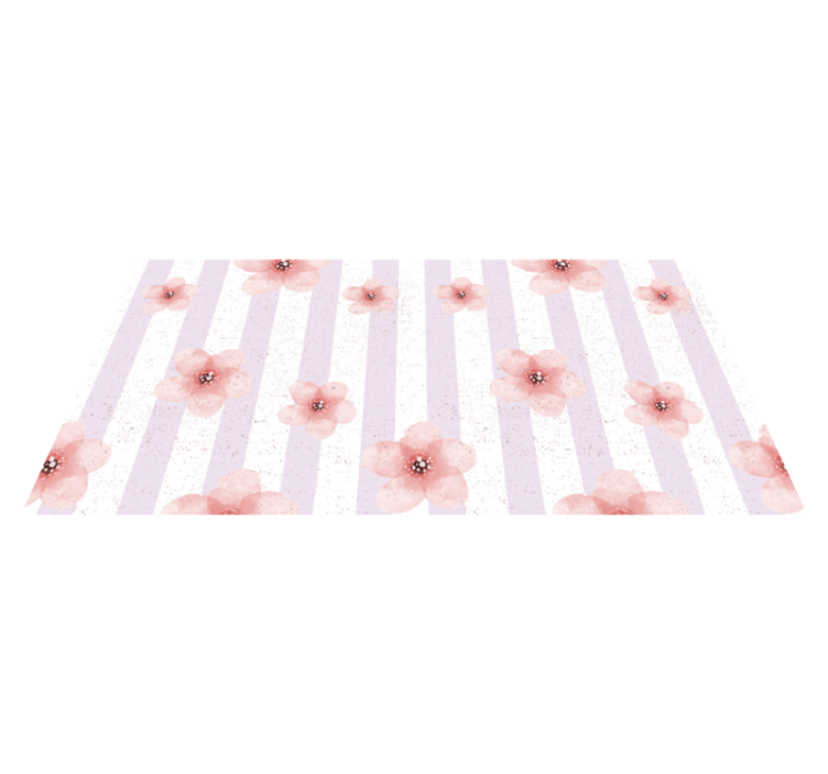 Vinyl Teppich Blumen rosa streifen - TenStickers